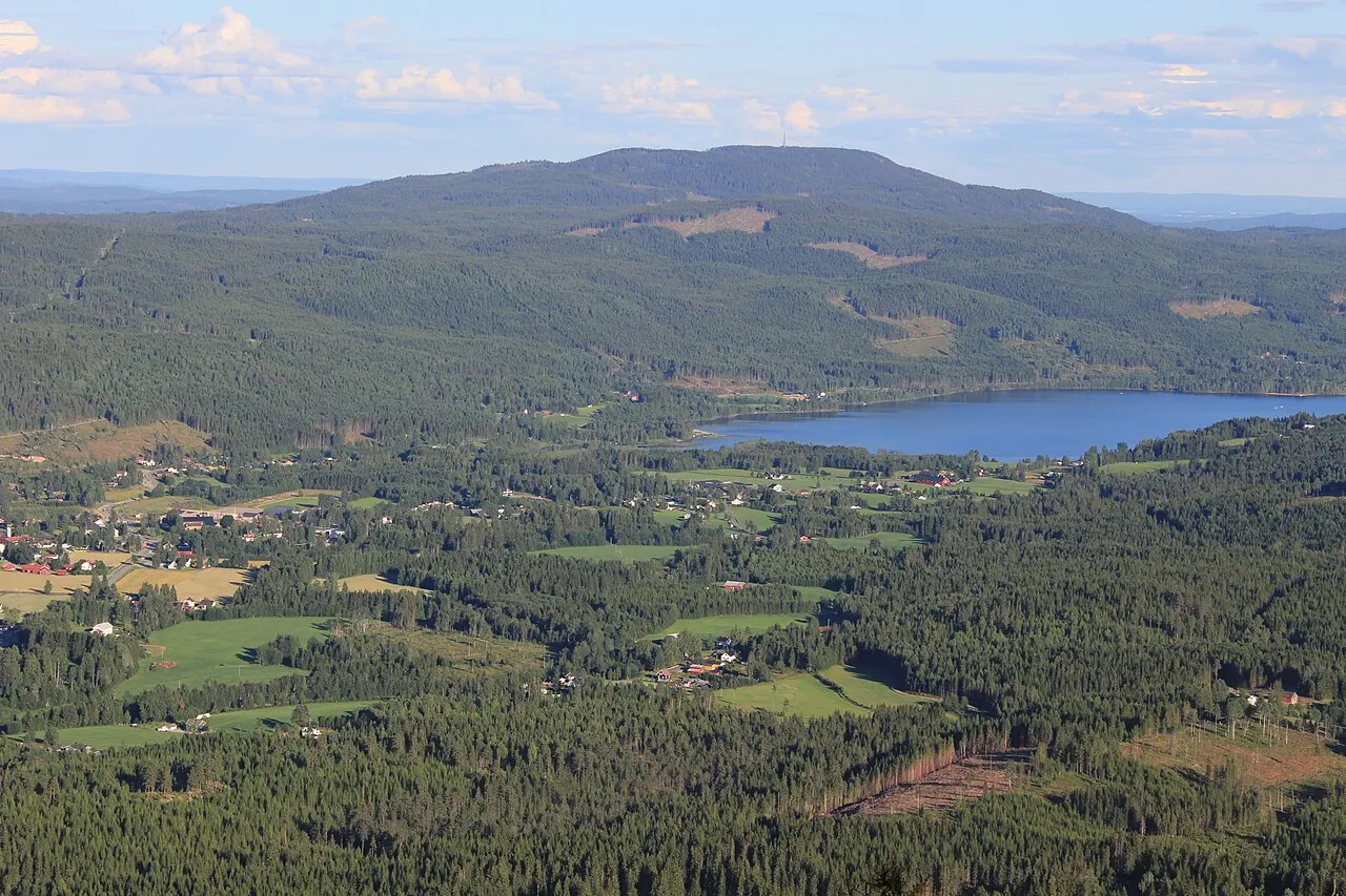 Hurdal og Hurdalssøen sett fra Rognstadkollen